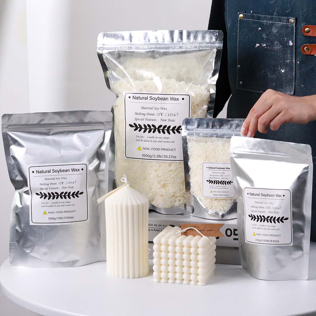 Candle Supplies Bulk - 500 グラム/1 キロ天然大豆ワックスフレーク DIY キャンドル作成用品香りキャンドル原料無煙キャンドル芯作り工芸品
