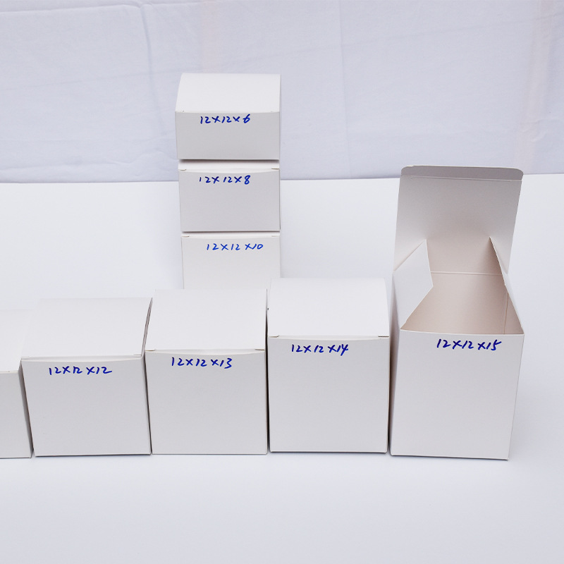 Kraft Paper Box - キャンディーパーティー用の正方形の白い段ボール箱,大きな段ボール箱,20個,12x12x h
