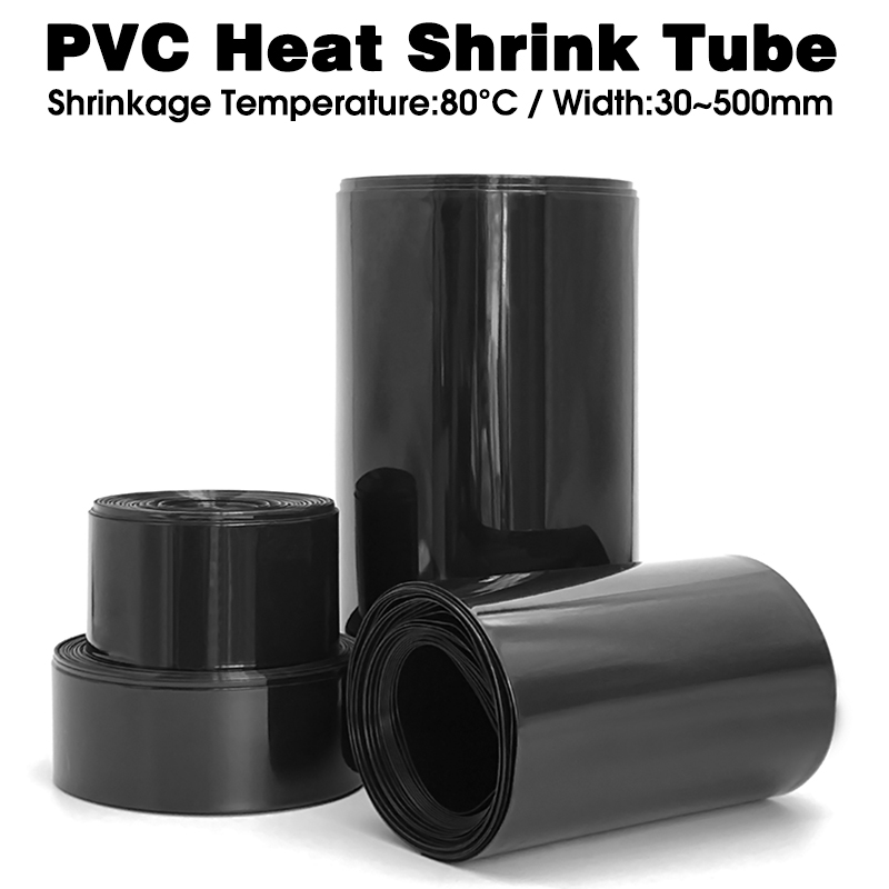 Shrink Sleeve Pvc - PVC熱収縮チューブパック,18650 Li-Poバッテリー,絶縁フィルム,リチウムケース,ケーブルスリーブ,幅2メートル,30mm, 35mm, 45mm, 50mm, 60mm,
