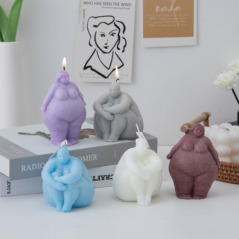 Candle Supplies Tins - 3D 脂肪女性/男性ポートレートキャンドルシリコーン型 DIY 抽象人体彫刻工芸品石膏樹脂型石鹸作り用品