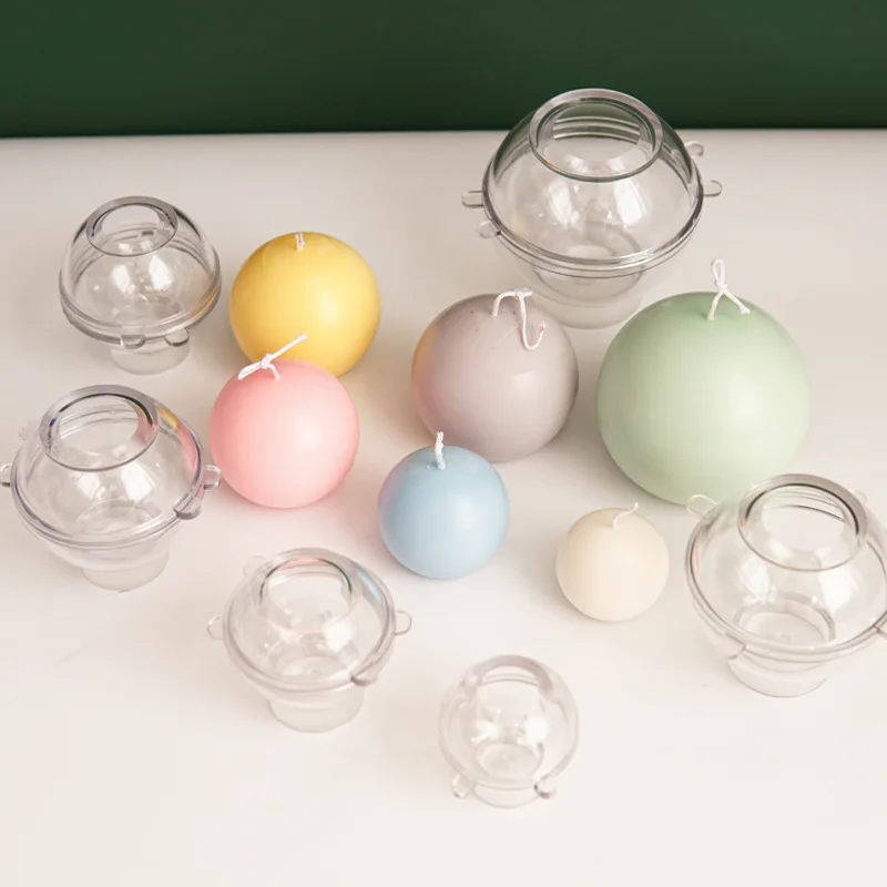 Candle Supplies Tins - 5-8 センチメートル球状キャンドルプラスチック金型家の装飾 Diy クラフトキャンドル作成用品 Pc アクリル金型キットホリデーパーティーギフト