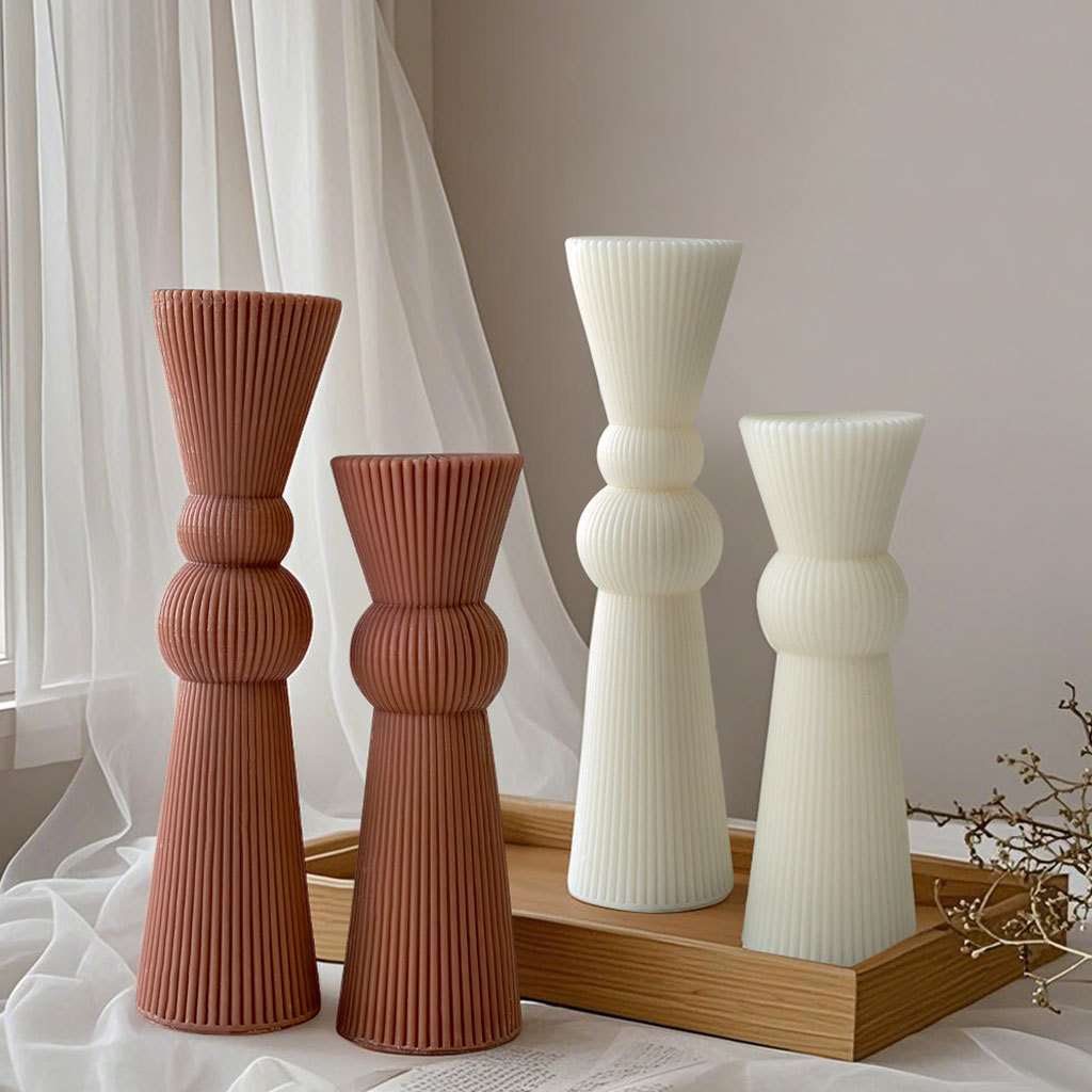 Candle Supplies Tins - DIY ロングロッドストライプ柱キャンドルモールド手作りシリンダーアロマキャンドルシリコーン金型教会キャンドル作成用品