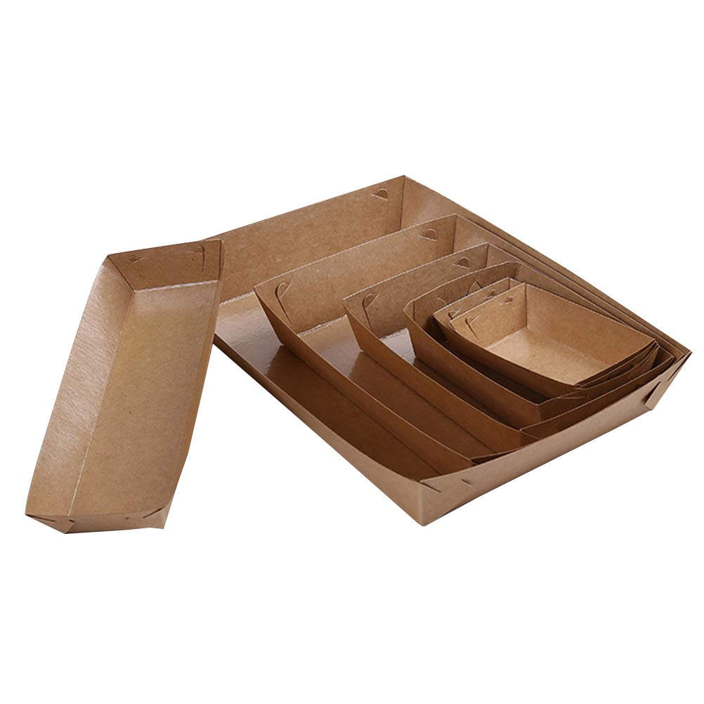 30個入りボート型クラフト紙使い捨て包装箱、ホットドッグ、フ - Kraft Paper Box のレビューと価格