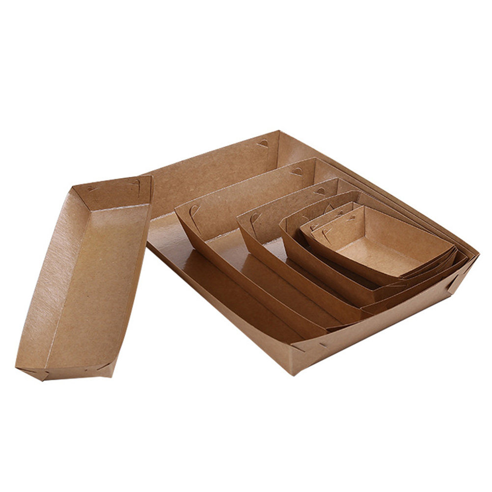 30個入りボート型クラフト紙使い捨て包装箱、ホットドッグ、フ - Kraft Paper Box のレビューと価格