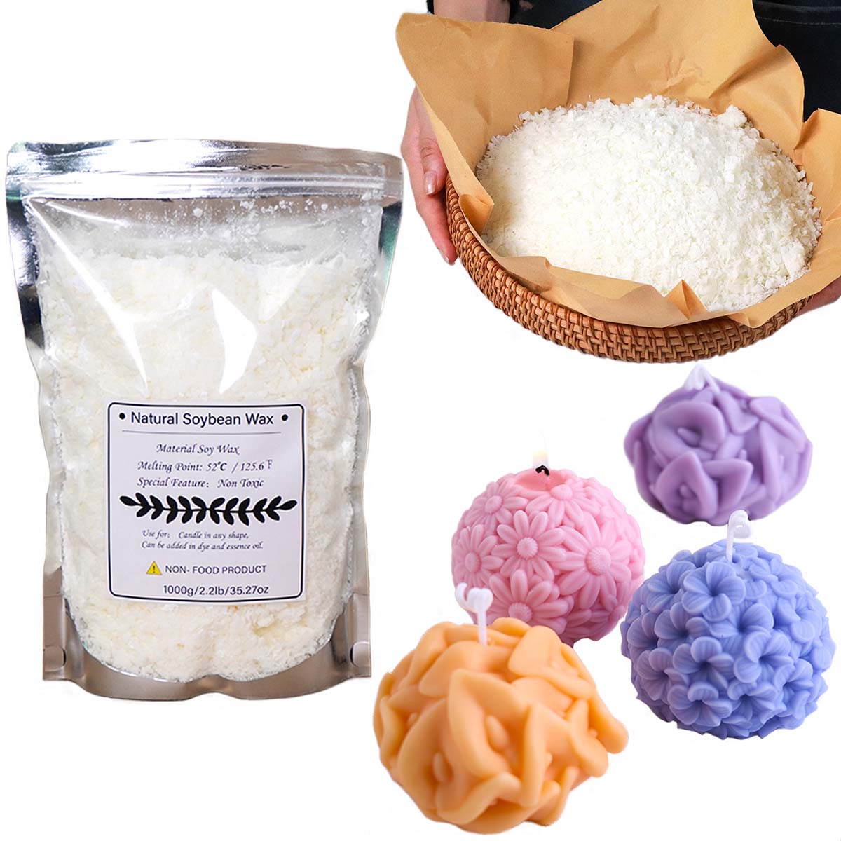 500 グラム/1 キロ天然大豆ワックスフレーク DIY キ - Candle Supplies Bulk のレビューと価格