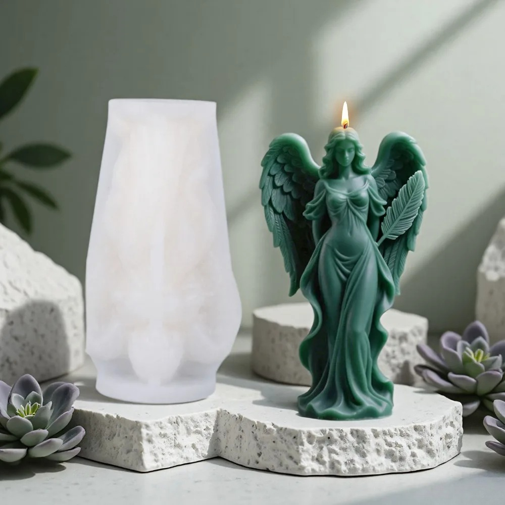翼女神香りのシリコーンキャンドルモールド DIY 祈り天使の - Candle Supplies Tins のレビューと価格