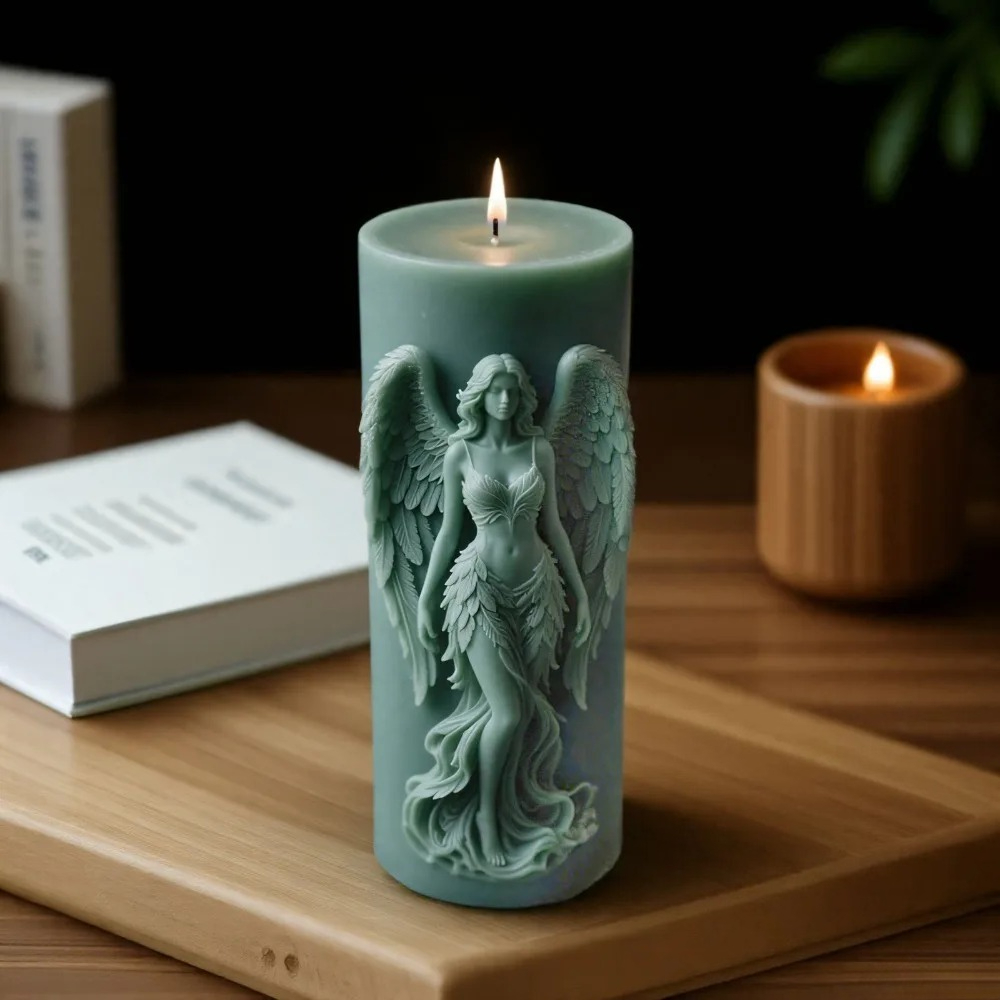翼女神香りのシリコーンキャンドルモールド DIY 祈り天使の - Candle Supplies Tins のレビューと価格