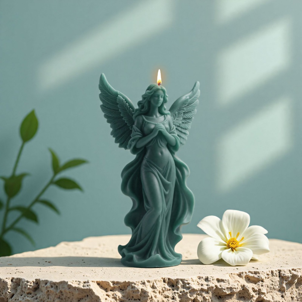 翼女神香りのシリコーンキャンドルモールド DIY 祈り天使の - Candle Supplies Tins のレビューと価格