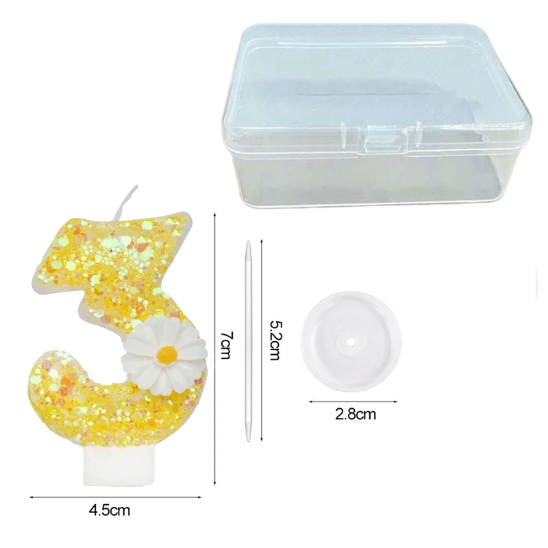 ミックスカラーの明るいイエローゴールドの花柄数字デジタルバー - Candle Supplies Bulk のレビューと価格