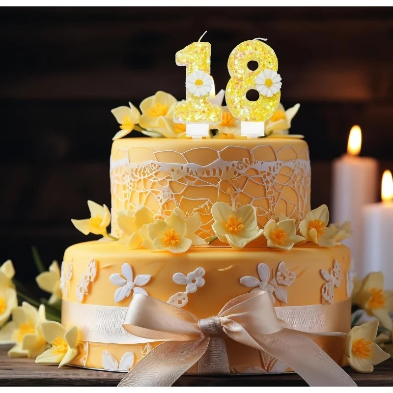 ミックスカラーの明るいイエローゴールドの花柄数字デジタルバー - Candle Supplies Bulk のレビューと価格