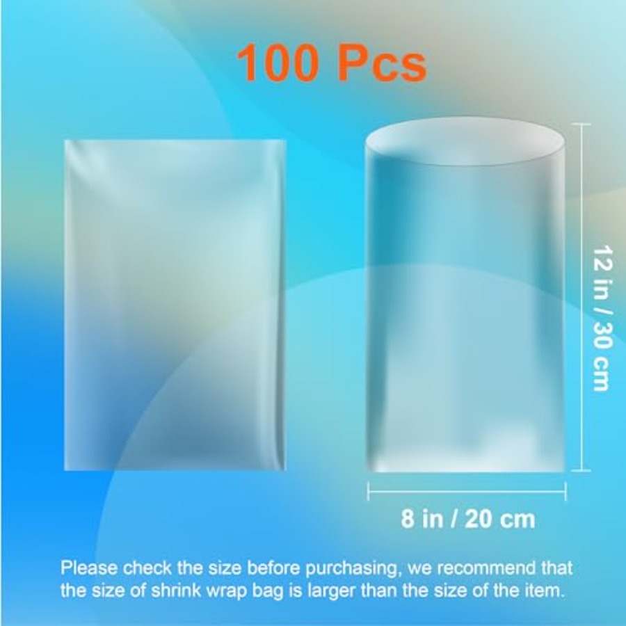 シュリンク包装袋 - 100枚入り 12 x 8インチ 透明 - Shrink Sleeve Pvc のレビューと価格