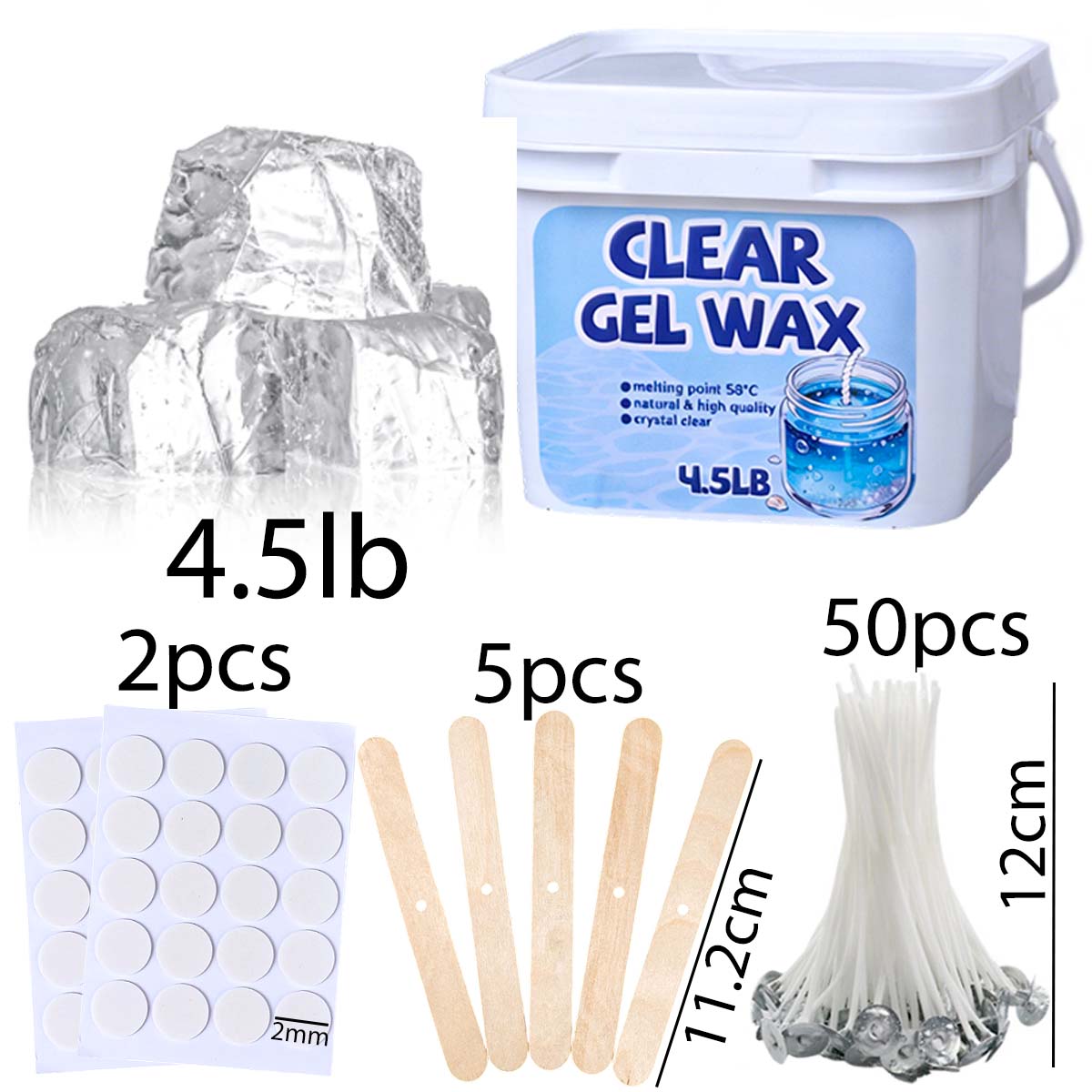 4.5LB バルククリアジェリーワックスキット DIY 香り - Candle Supplies Bulk のレビューと価格