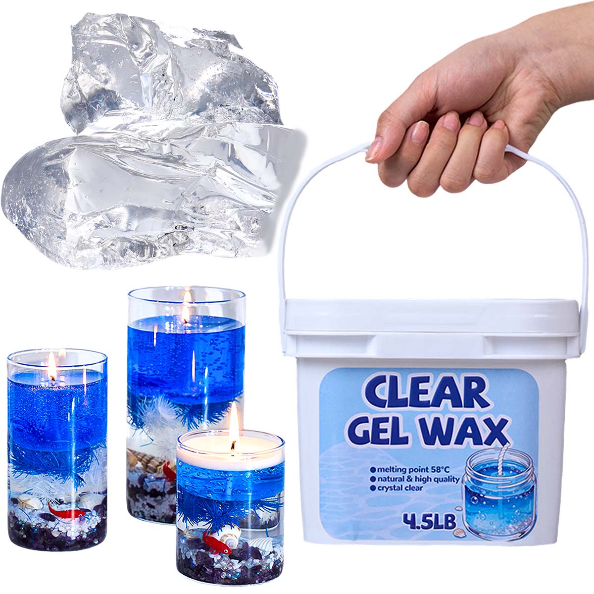 4.5LB バルククリアジェリーワックスキット DIY 香り - Candle Supplies Bulk のレビューと価格